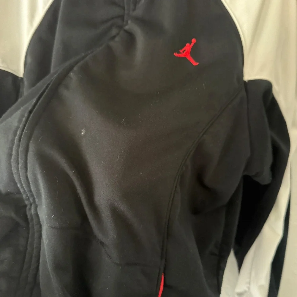 Jordan Vintage Mens Track Jacket Black‎ White Red Zip Up Athletic Full Zip  XL